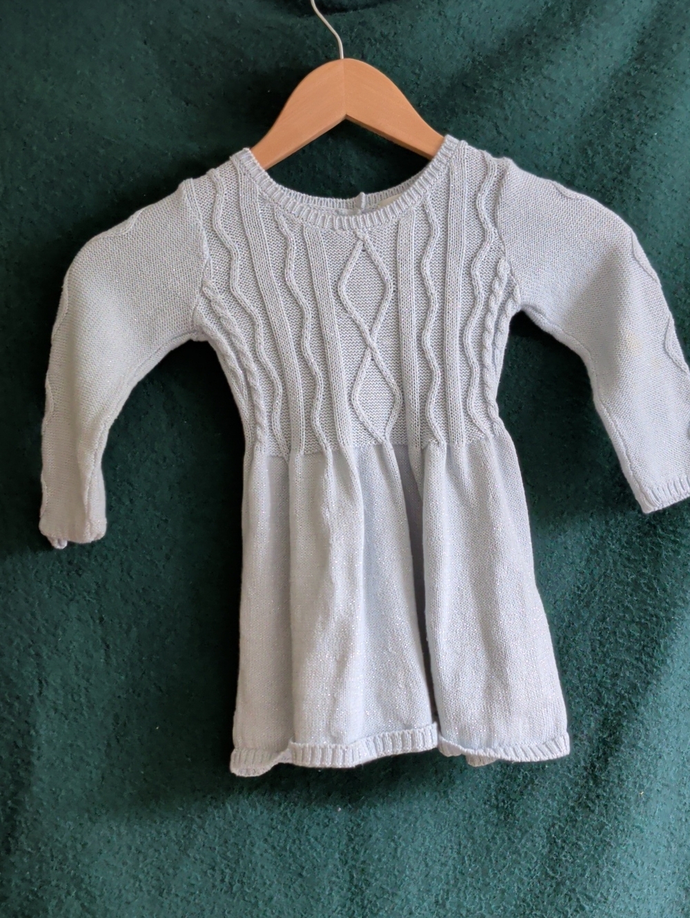 Nannette Light Gray Cable-Knit Sweater Dress